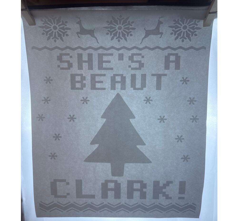 New White Heat Transfer She's A Beaut Clark Christmas Vacation Craft T-Shirt
